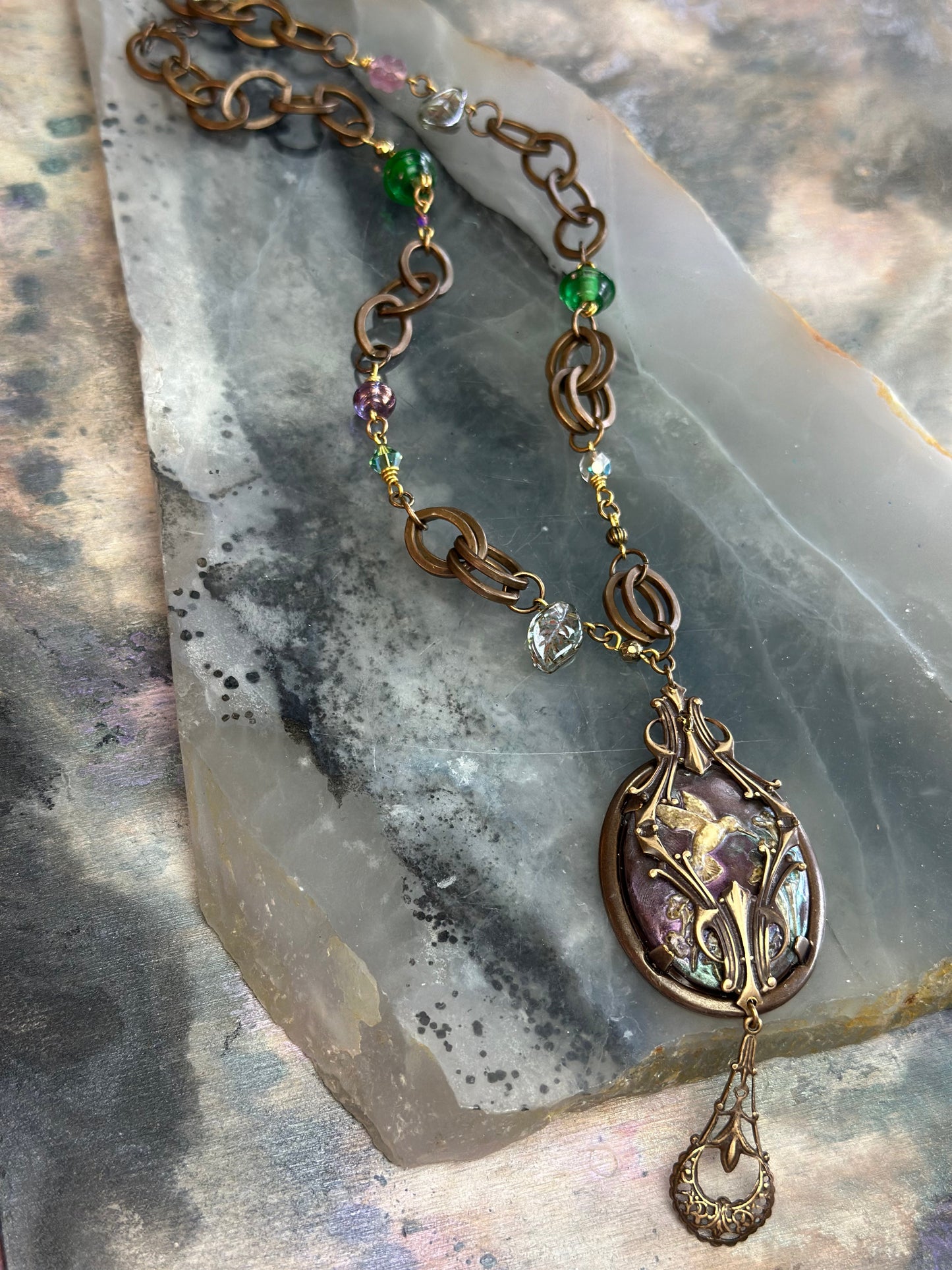 Hummingbird Window Necklace Kit - Vintaj Design - 4/9/2025