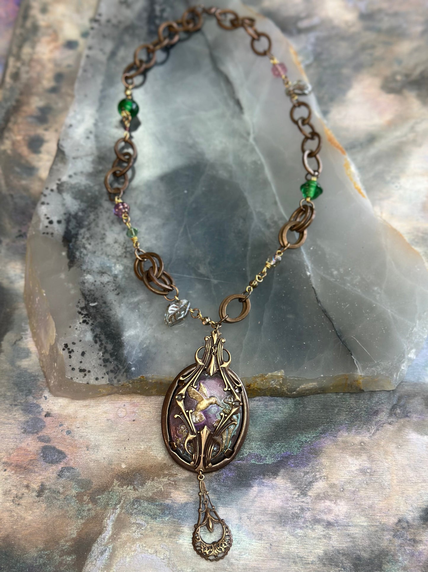 Hummingbird Window Necklace Kit - Vintaj Design - 4/9/2025
