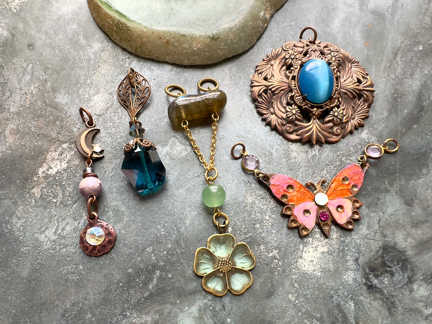 Lot #9 Assemblage 5 Finished Pendants ($13 ea) - Vintaj Idaho Design - 10/5/2025