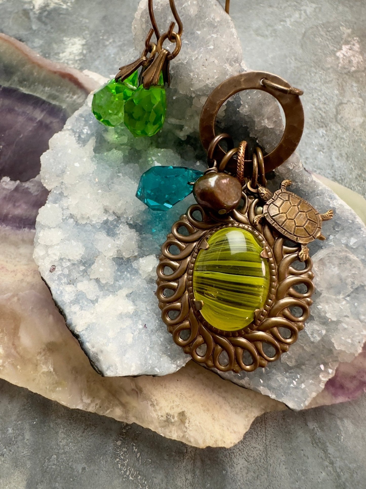 Mossy Pond Teal Pendant Earrings Kit - Vintaj Design - 4/19/24 - Vintaj Live Shop