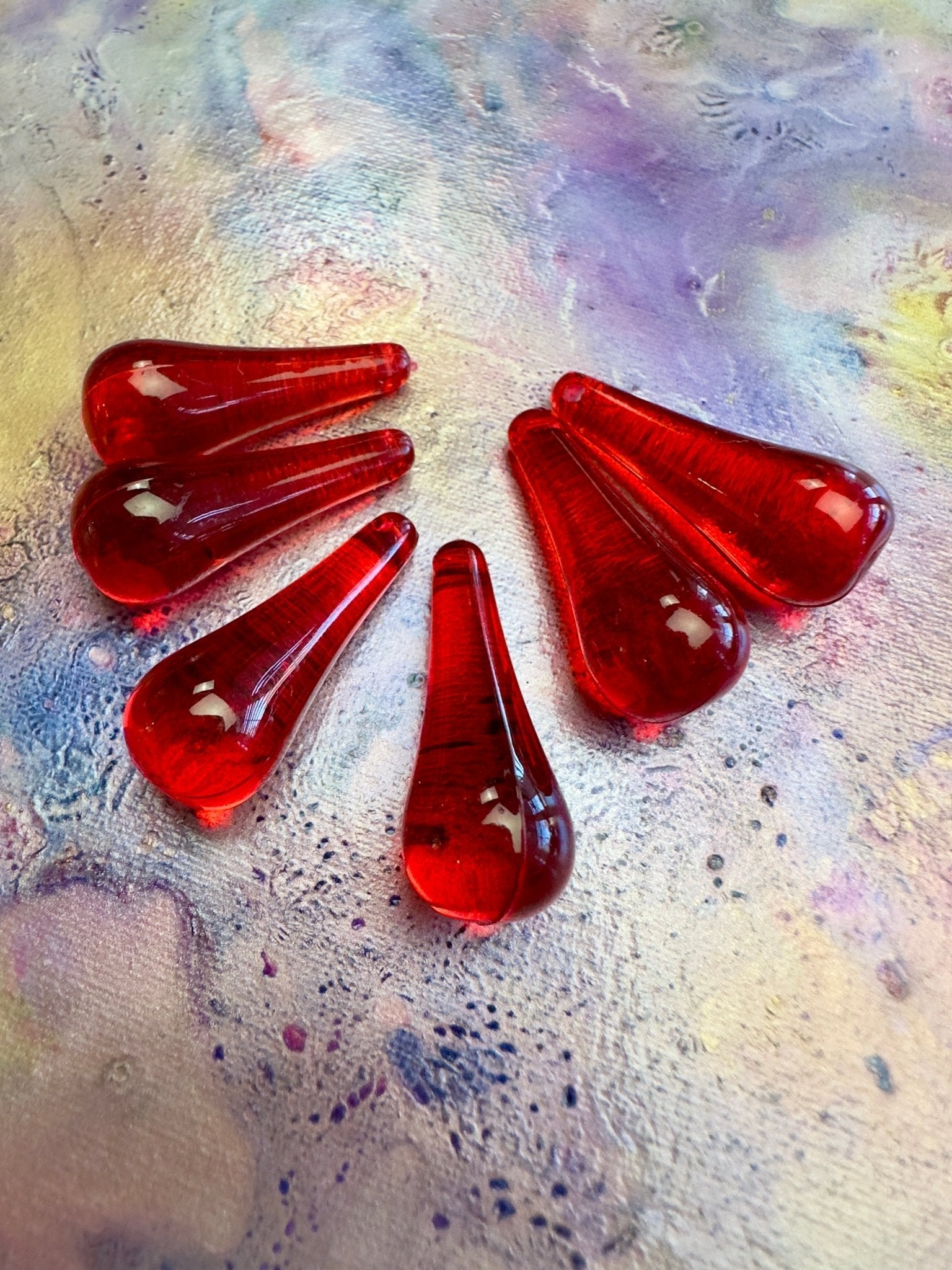 6 pcs, 25mm Red Lucite Drop - BULK UP - Vintaj Design - 1/22/25 - Vintaj Live Shop