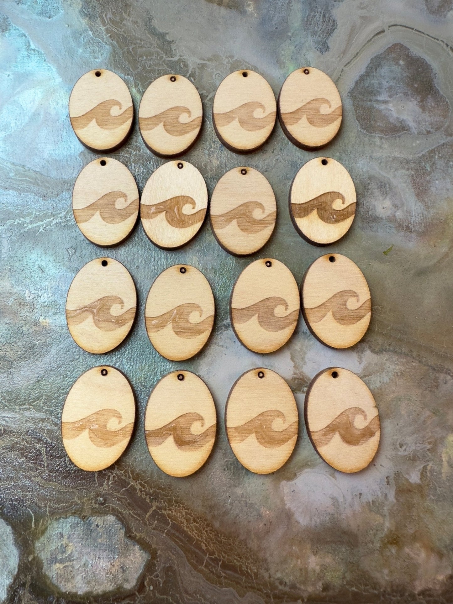 BONUS BULK UP - 16pc Wooden Wave Pendants 1.25" - 9/25/24 - Vintaj Live Shop