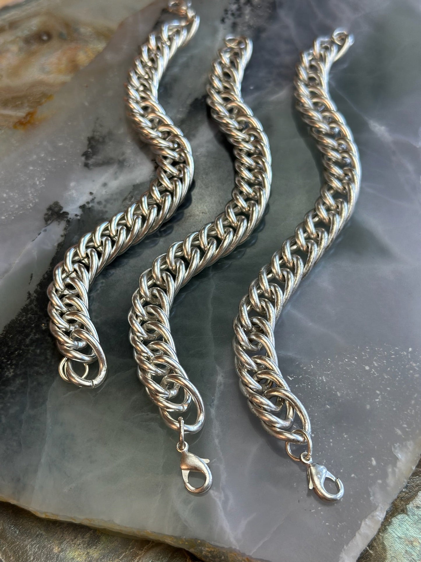 3 pcs Large Sterling PLT Curb Chain - Vintaj Design - 12/23/24
