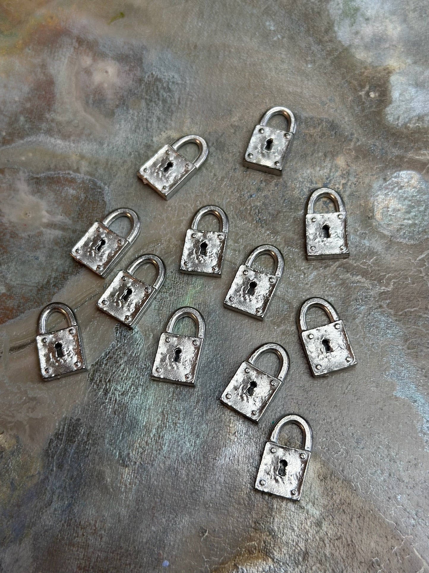 12 Pcs Square Lock - BULK UP - Vintaj Design - 1/8/25