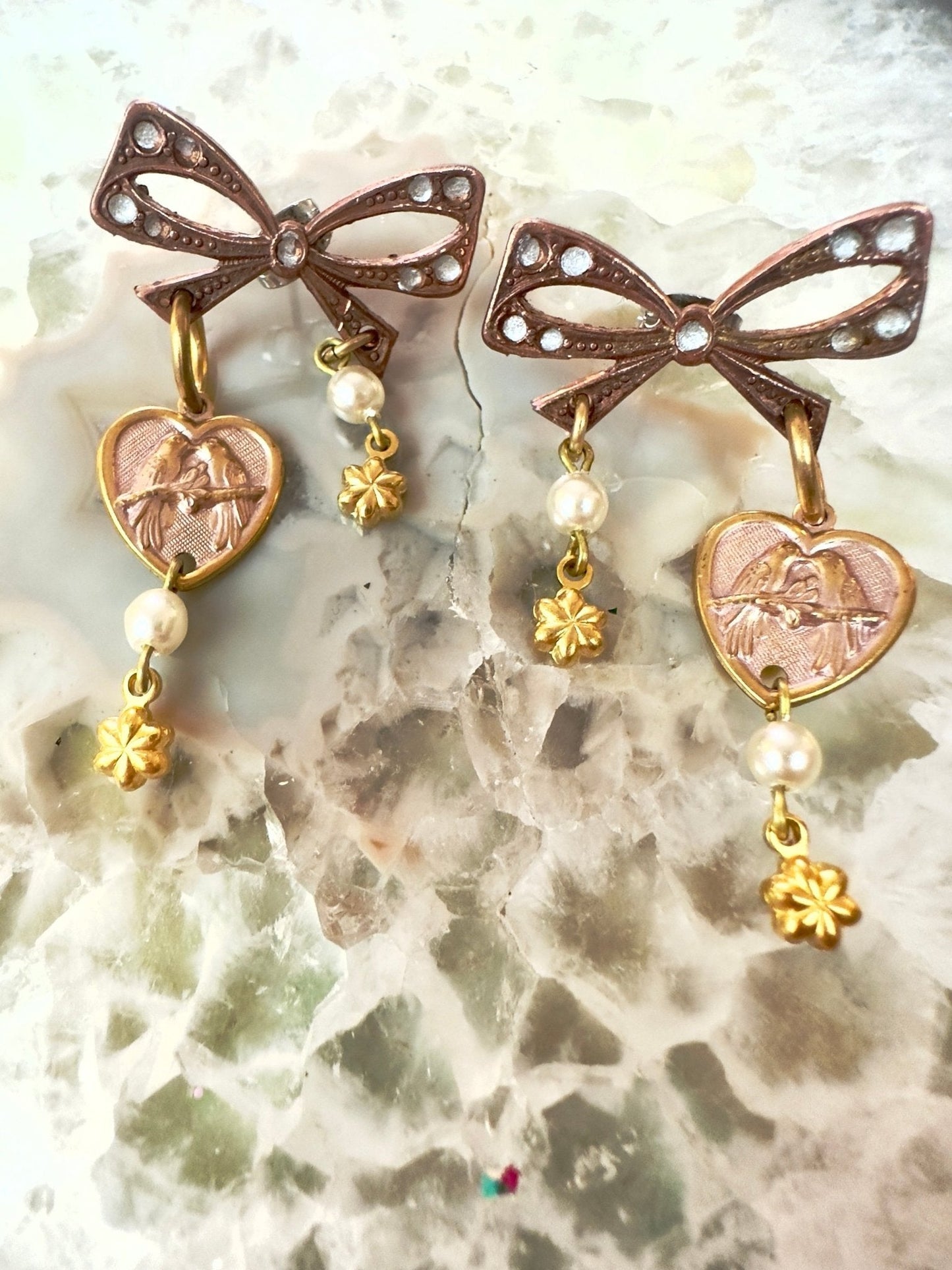 Vintaj Live Shop- Fairy Bows - Love Bird - 3/15/2024 Complete Earring Kit - Vintaj Live Shop