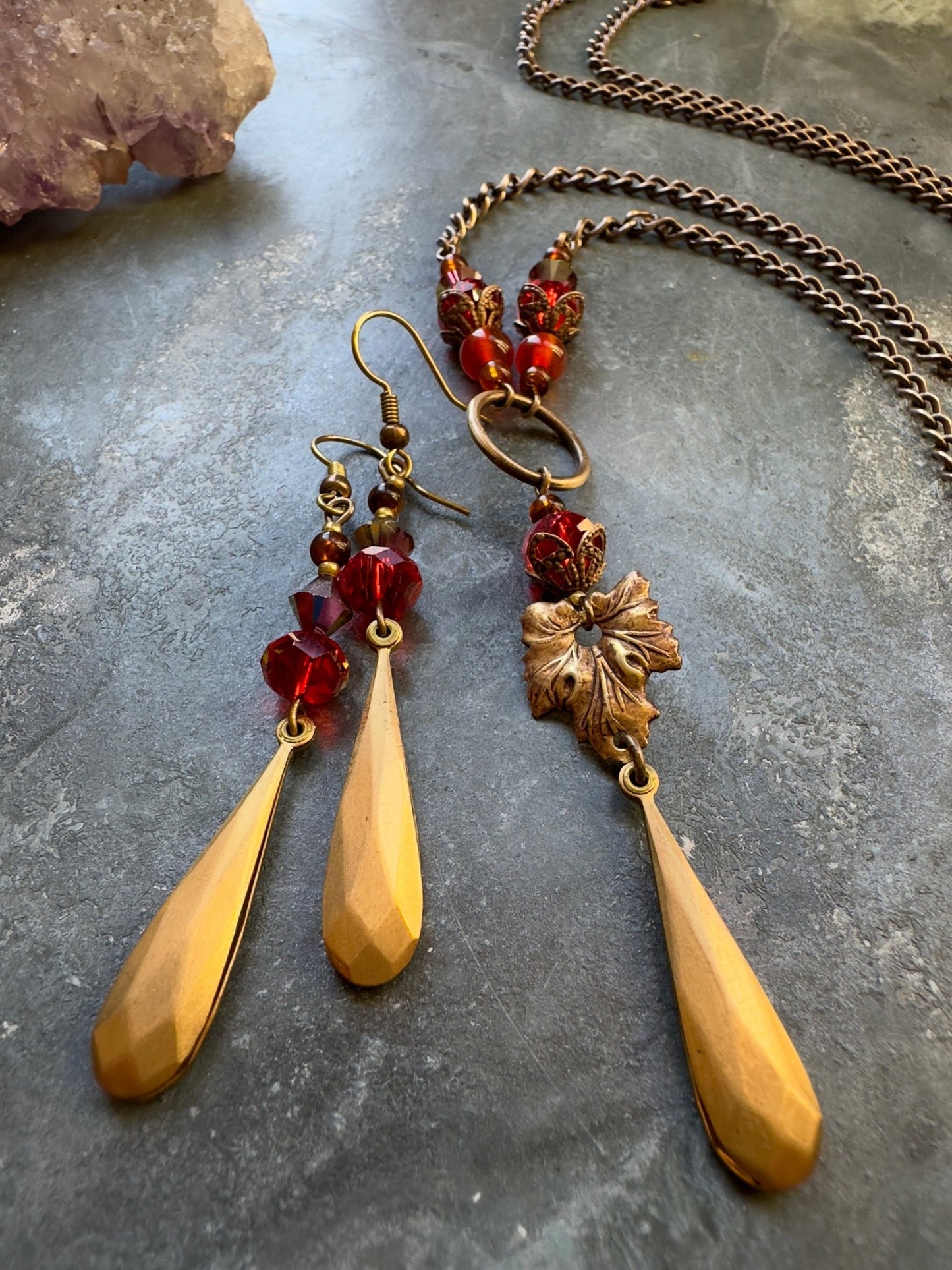 Autumn Fire Fall - Necklace & Earring Kit - Vintaj Idaho Design - 9/24/2025 - Vintaj Live Shop ID
