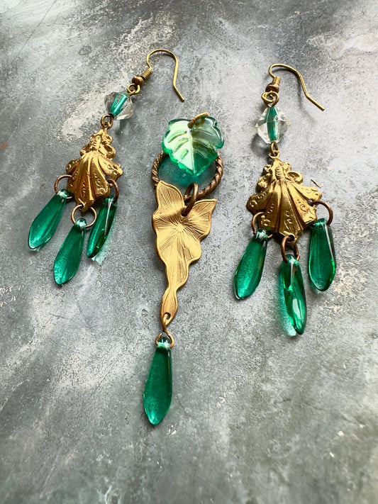Emerald Falls - Pendant & Earring Kit - Vintaj Idaho Design - 10/1/2025 - Vintaj Live Shop ID
