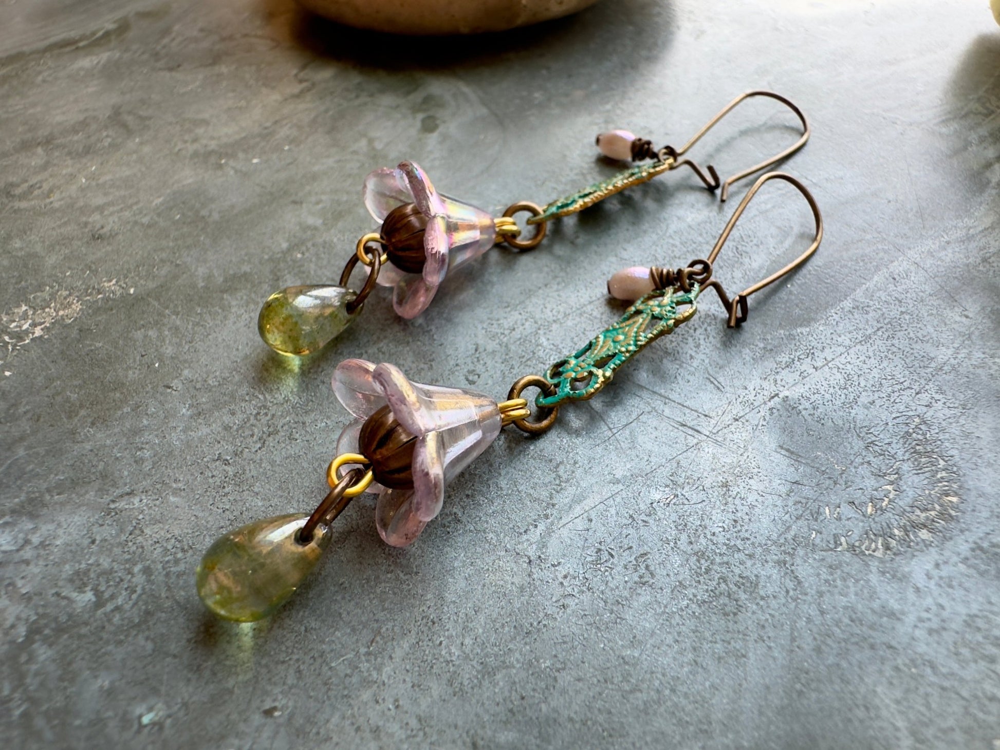 Fluted Fantasy - Handmade Finished Earrings - Vintaj Idaho Design - 9/7/2025 - Vintaj Live Shop ID
