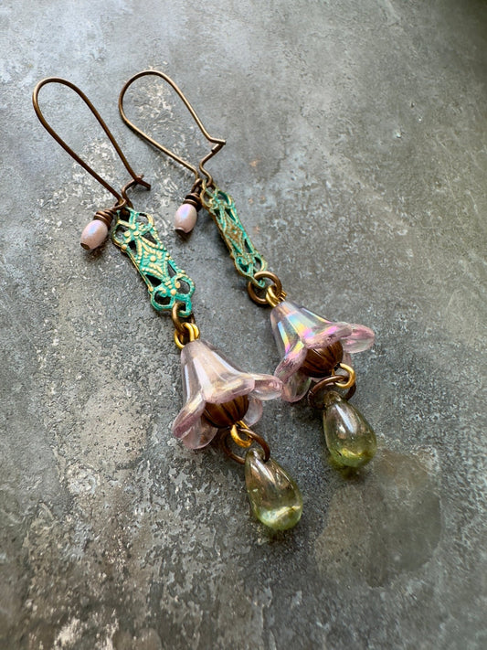 Fluted Fantasy - Handmade Finished Earrings - Vintaj Idaho Design - 9/7/2025 - Vintaj Live Shop ID