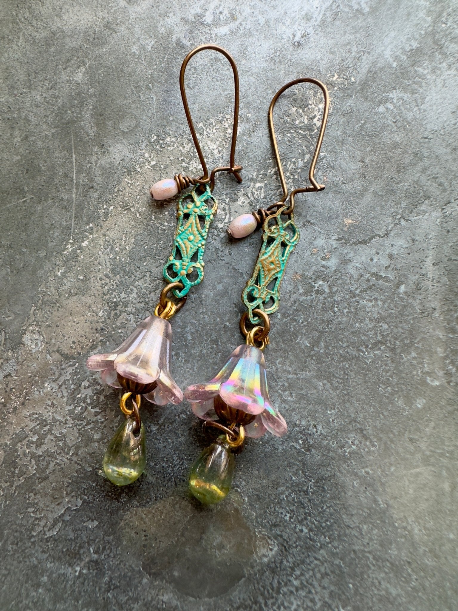 Fluted Fantasy - Handmade Finished Earrings - Vintaj Idaho Design - 9/7/2025 - Vintaj Live Shop ID