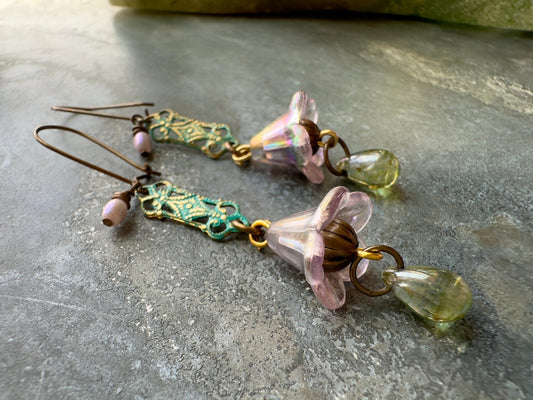 Fluted Fantasy - Handmade Finished Earrings - Vintaj Idaho Design - 9/7/2025 - Vintaj Live Shop ID