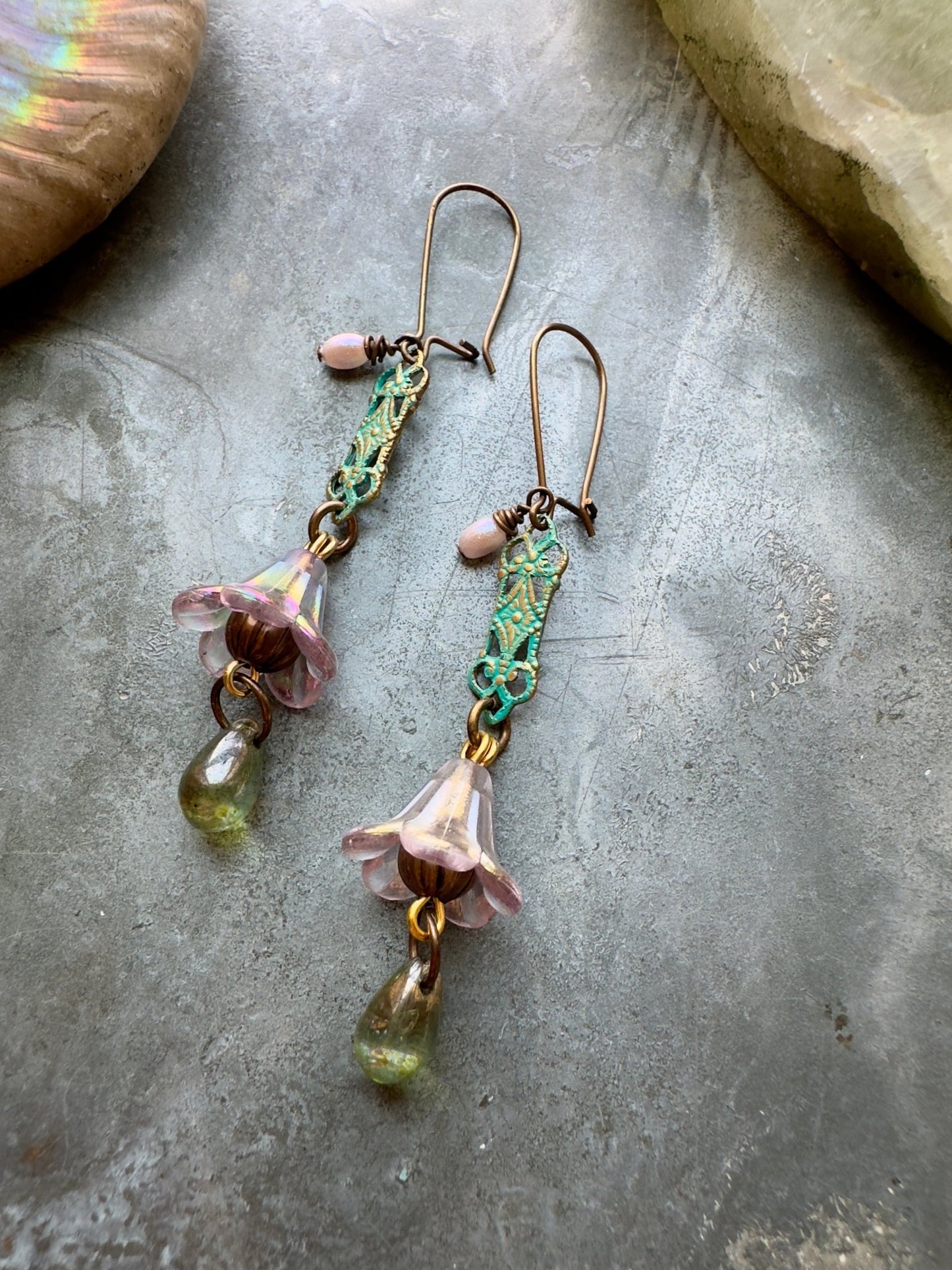 Fluted Fantasy - Handmade Finished Earrings - Vintaj Idaho Design - 9/7/2025 - Vintaj Live Shop ID