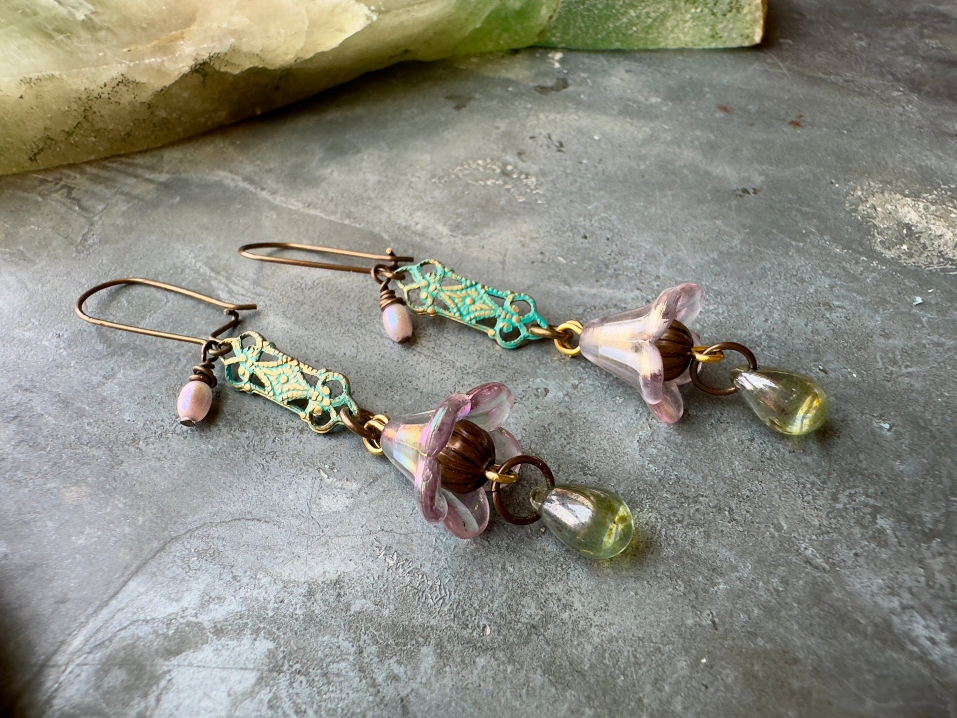 Fluted Fantasy - Handmade Finished Earrings - Vintaj Idaho Design - 9/7/2025 - Vintaj Live Shop ID