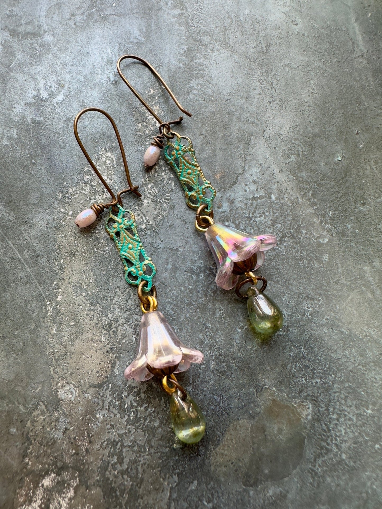 Fluted Fantasy - Handmade Finished Earrings - Vintaj Idaho Design - 9/7/2025 - Vintaj Live Shop ID