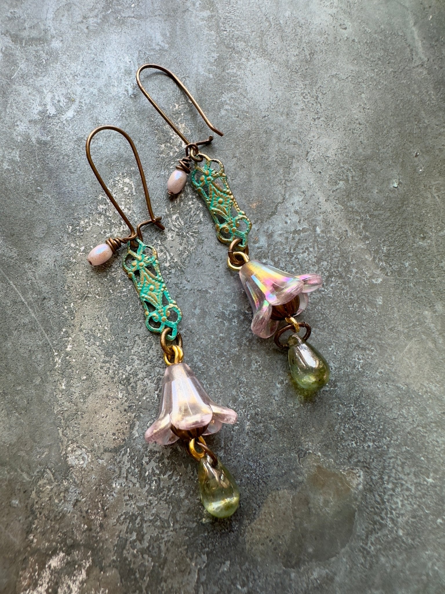 Fluted Fantasy - Handmade Finished Earrings - Vintaj Idaho Design - 9/7/2025 - Vintaj Live Shop ID