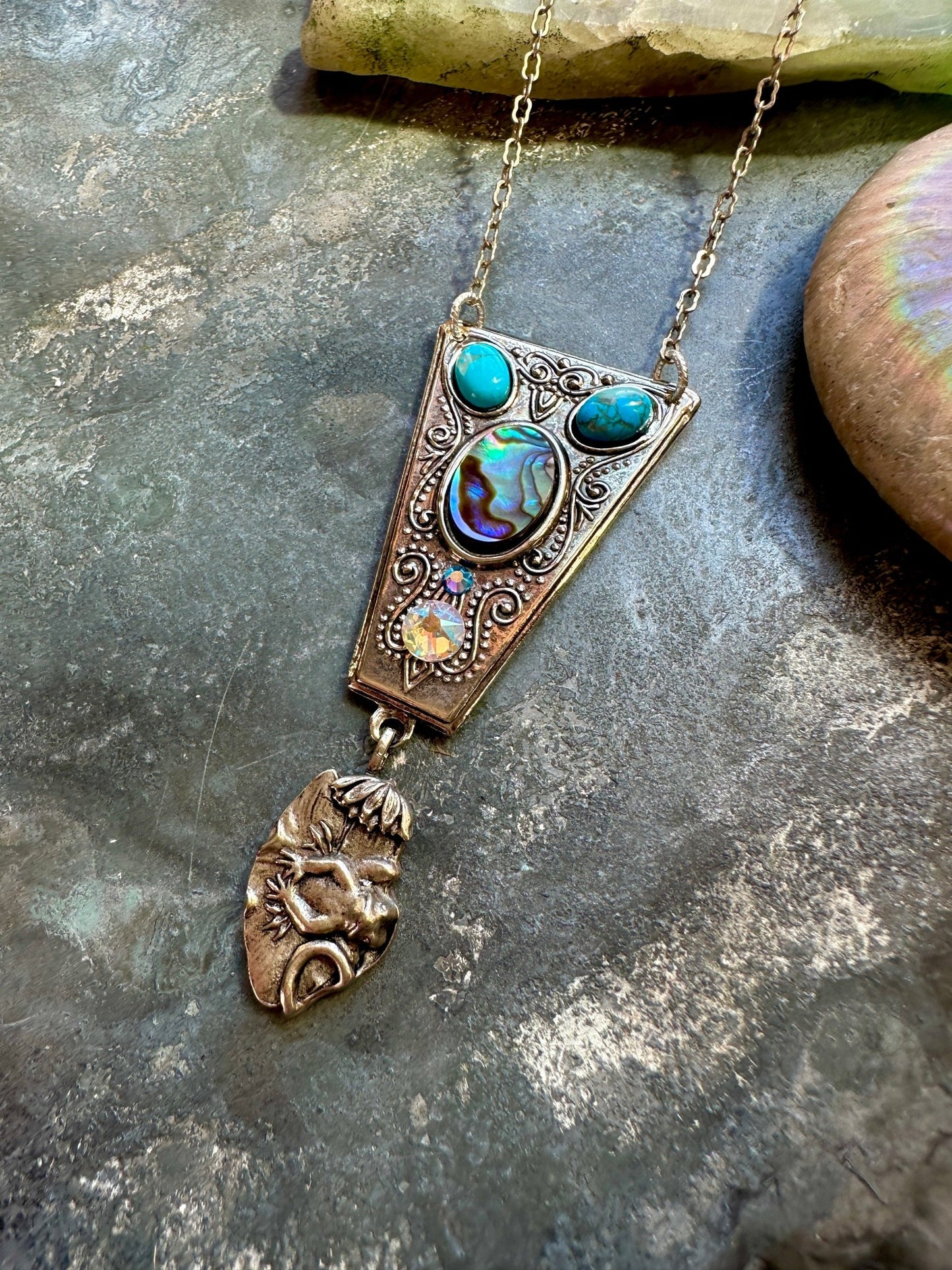 Frog Princess - Handmade Finished Necklace - Vintaj Idaho Design - 9/10/2025 - Vintaj Live Shop ID