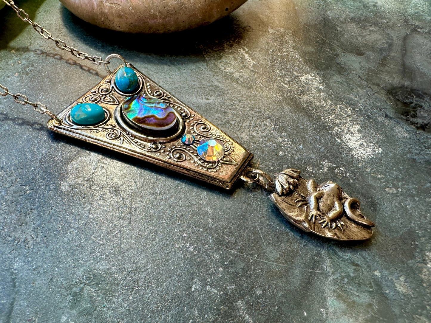 Frog Princess - Handmade Finished Necklace - Vintaj Idaho Design - 9/10/2025 - Vintaj Live Shop ID
