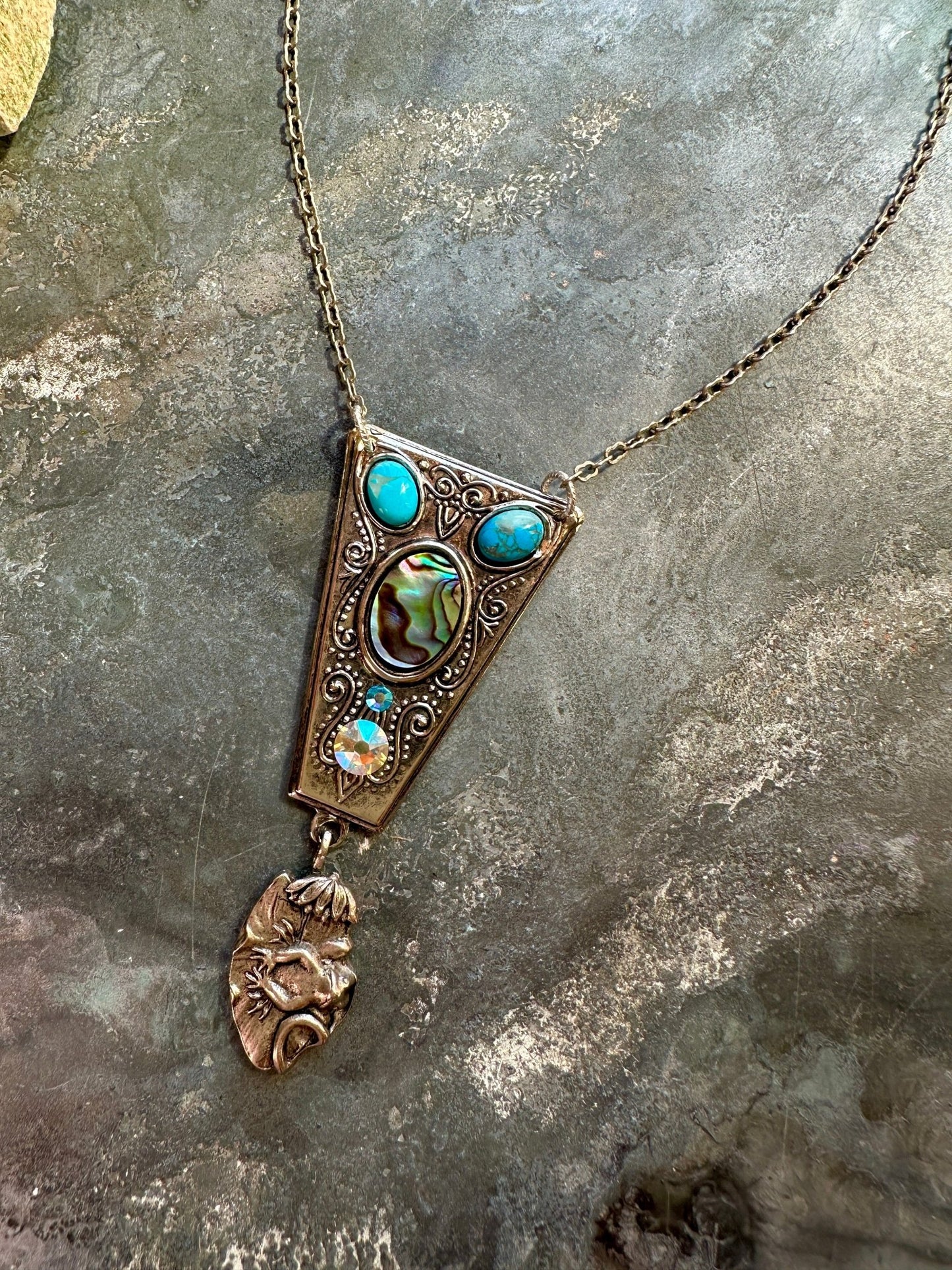 Frog Princess - Handmade Finished Necklace - Vintaj Idaho Design - 9/10/2025 - Vintaj Live Shop ID
