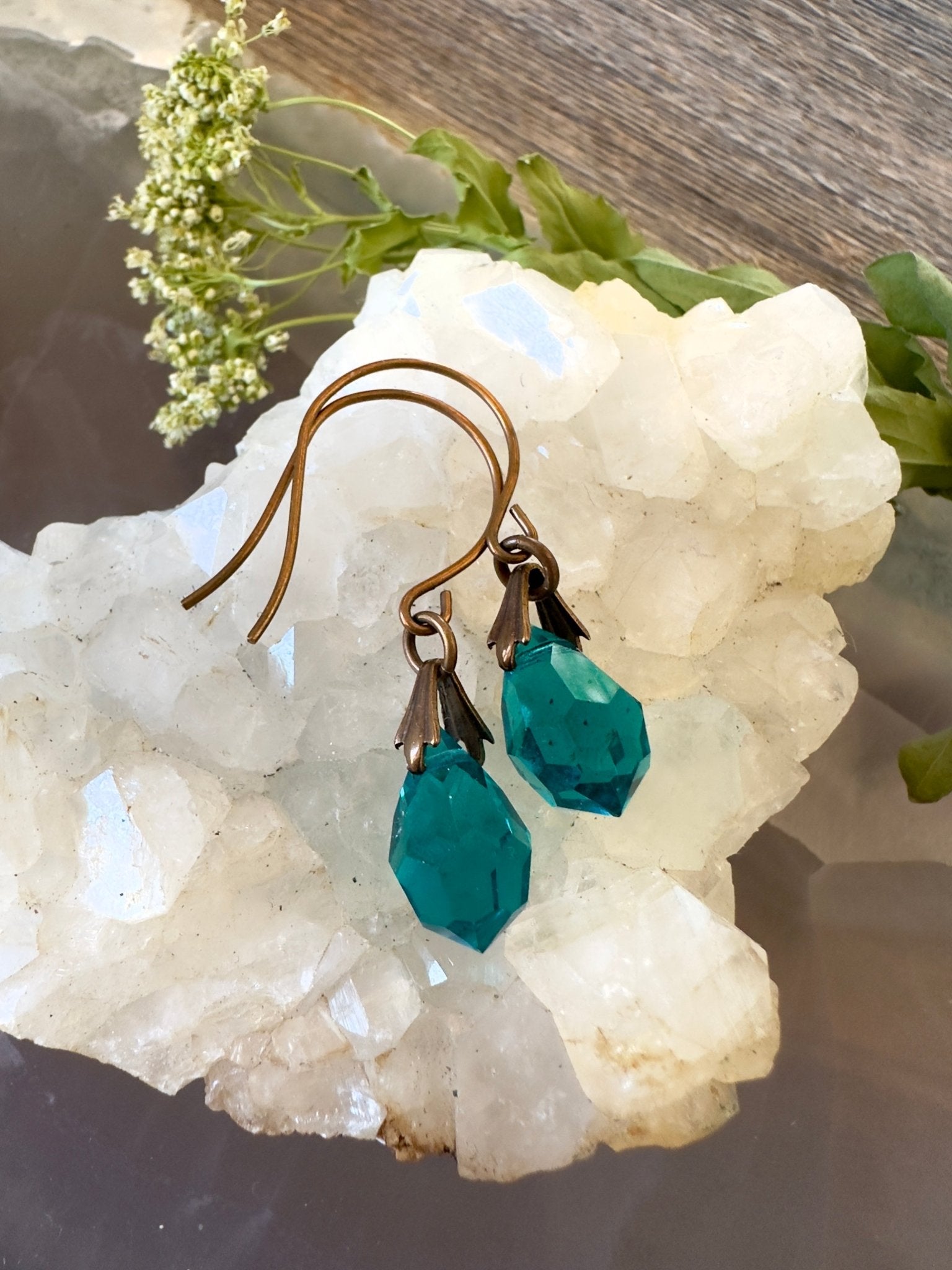 Garden of Emeralds - Finished Earrings - 5/23/2025 - Vintaj Live Shop ID
