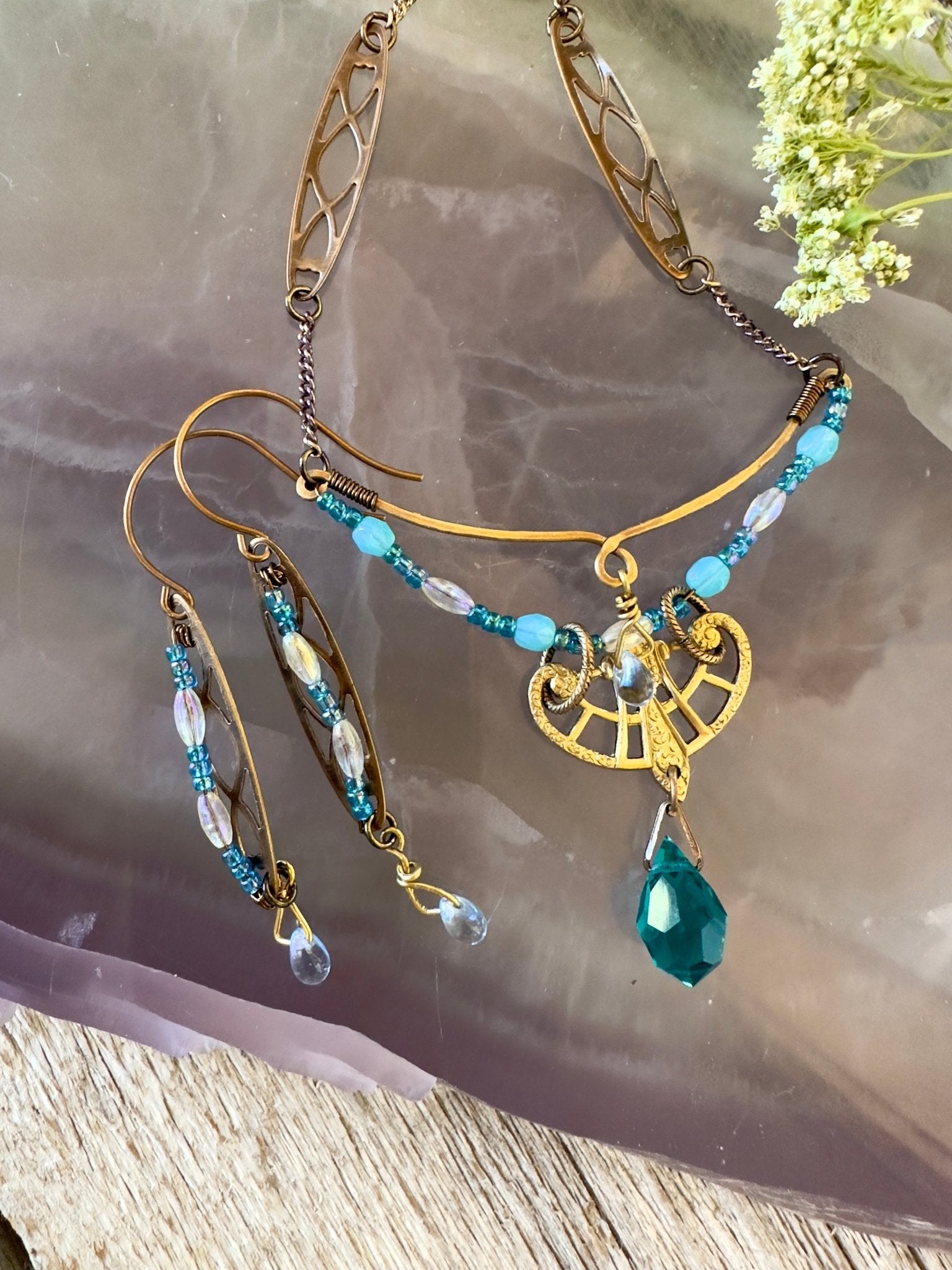 Garden of Emeralds - Necklace Earrings Kit - 5/23/2025 - Vintaj Live Shop ID