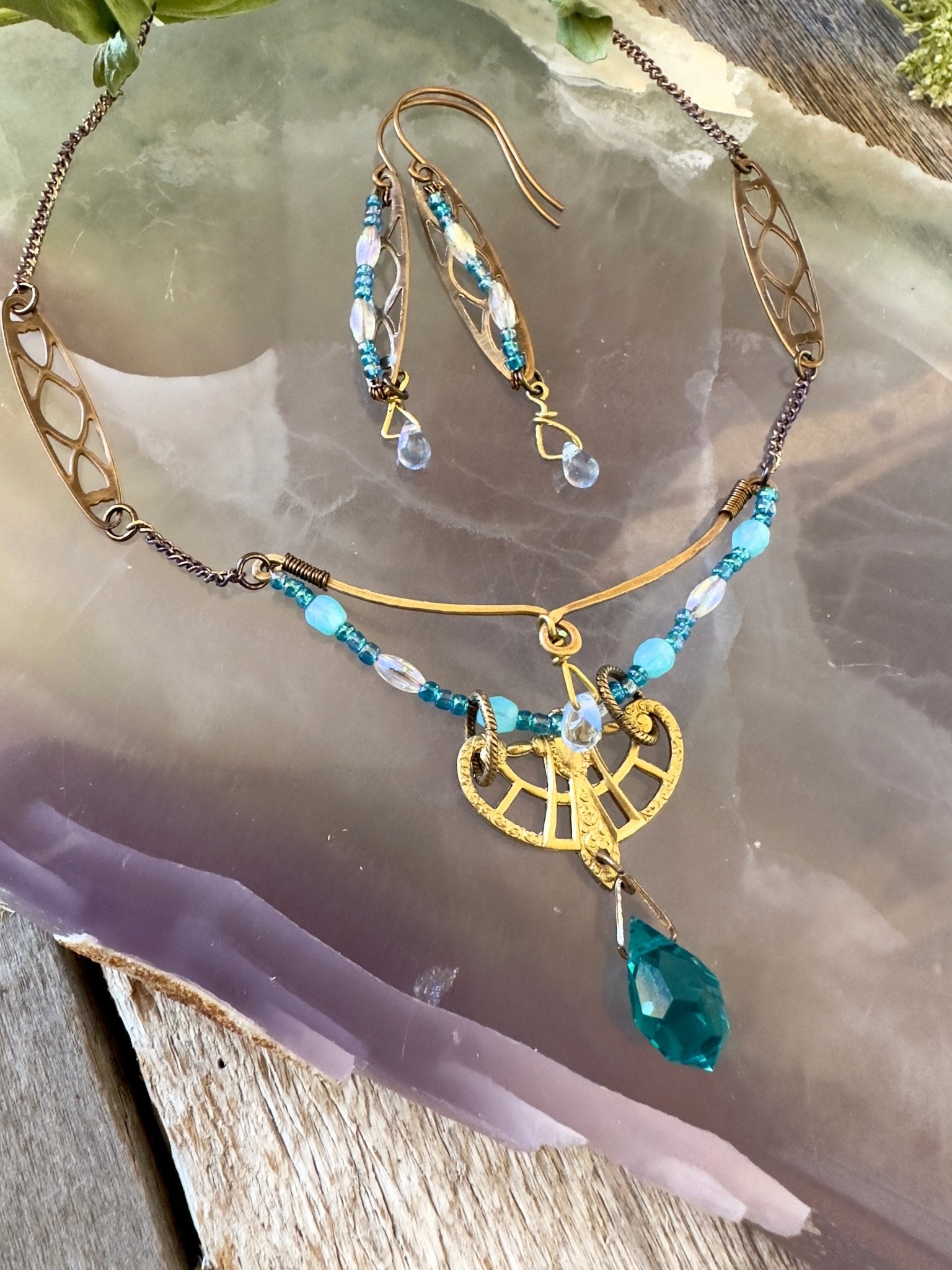 Garden of Emeralds - Necklace Earrings Kit - 5/23/2025 - Vintaj Live Shop ID