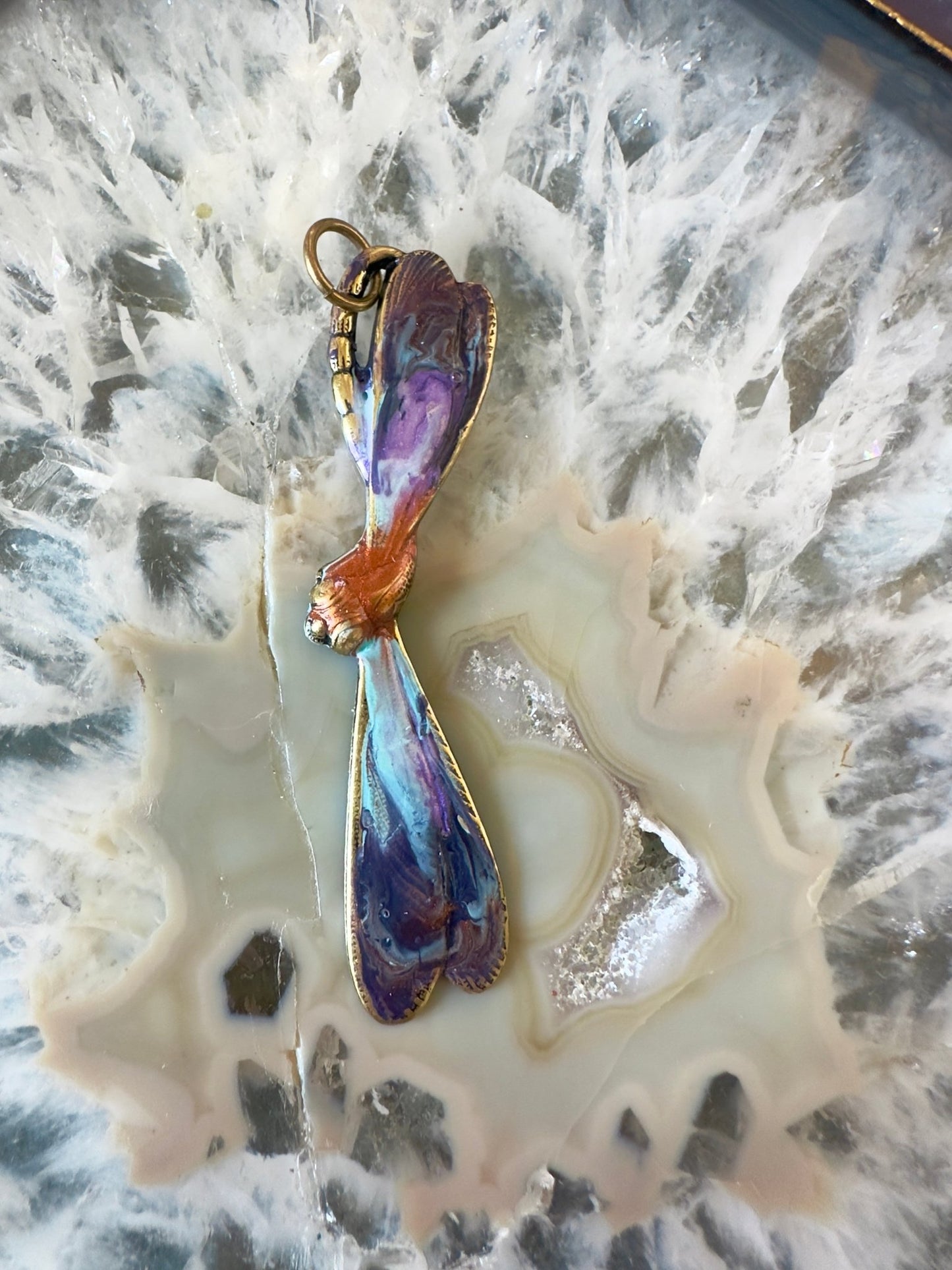 Hand Cold - Enameled Dragonfly Pendant - Vintaj Idaho Design - 7/16/2025 - Vintaj Live Shop ID