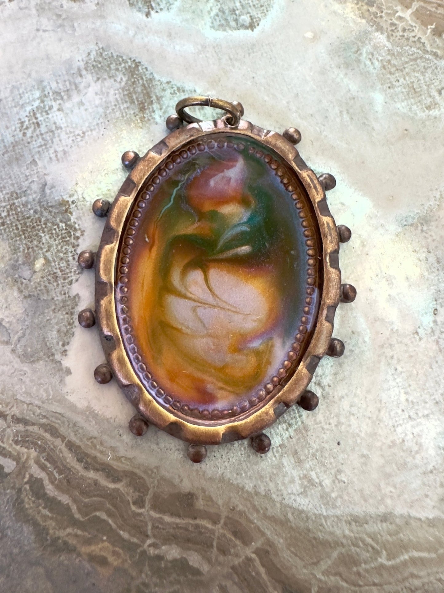 Hand Cold - Enameled Resin Garden Roots Pendant - Vintaj Idaho Design - 7/29/2025 - Vintaj Live Shop ID