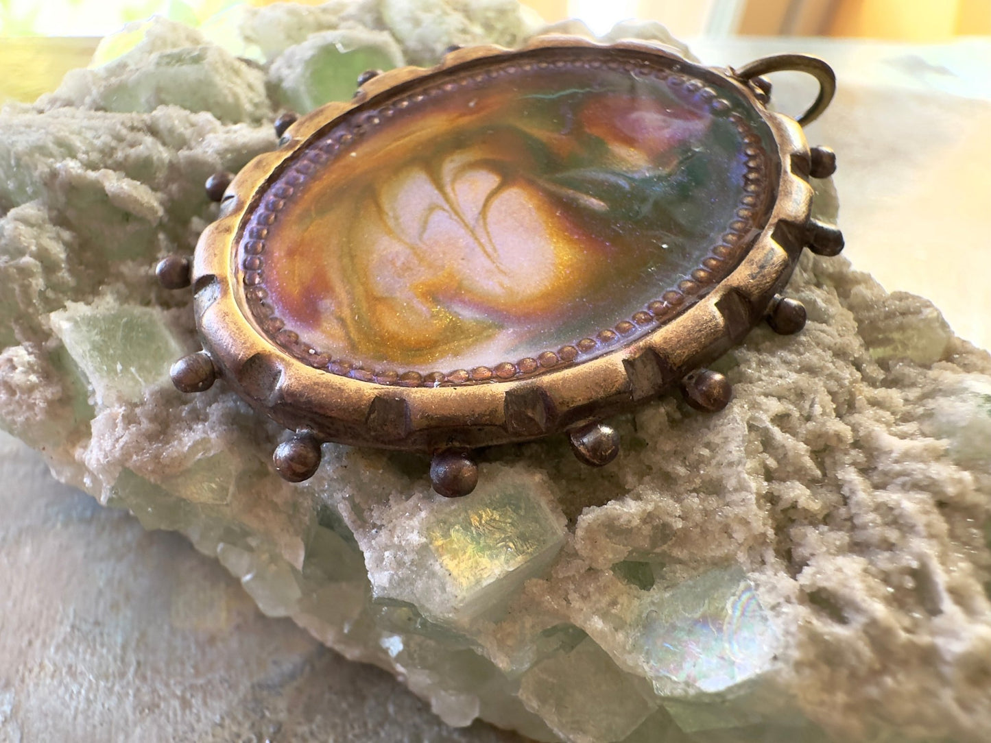 Hand Cold - Enameled Resin Garden Roots Pendant - Vintaj Idaho Design - 7/29/2025 - Vintaj Live Shop ID