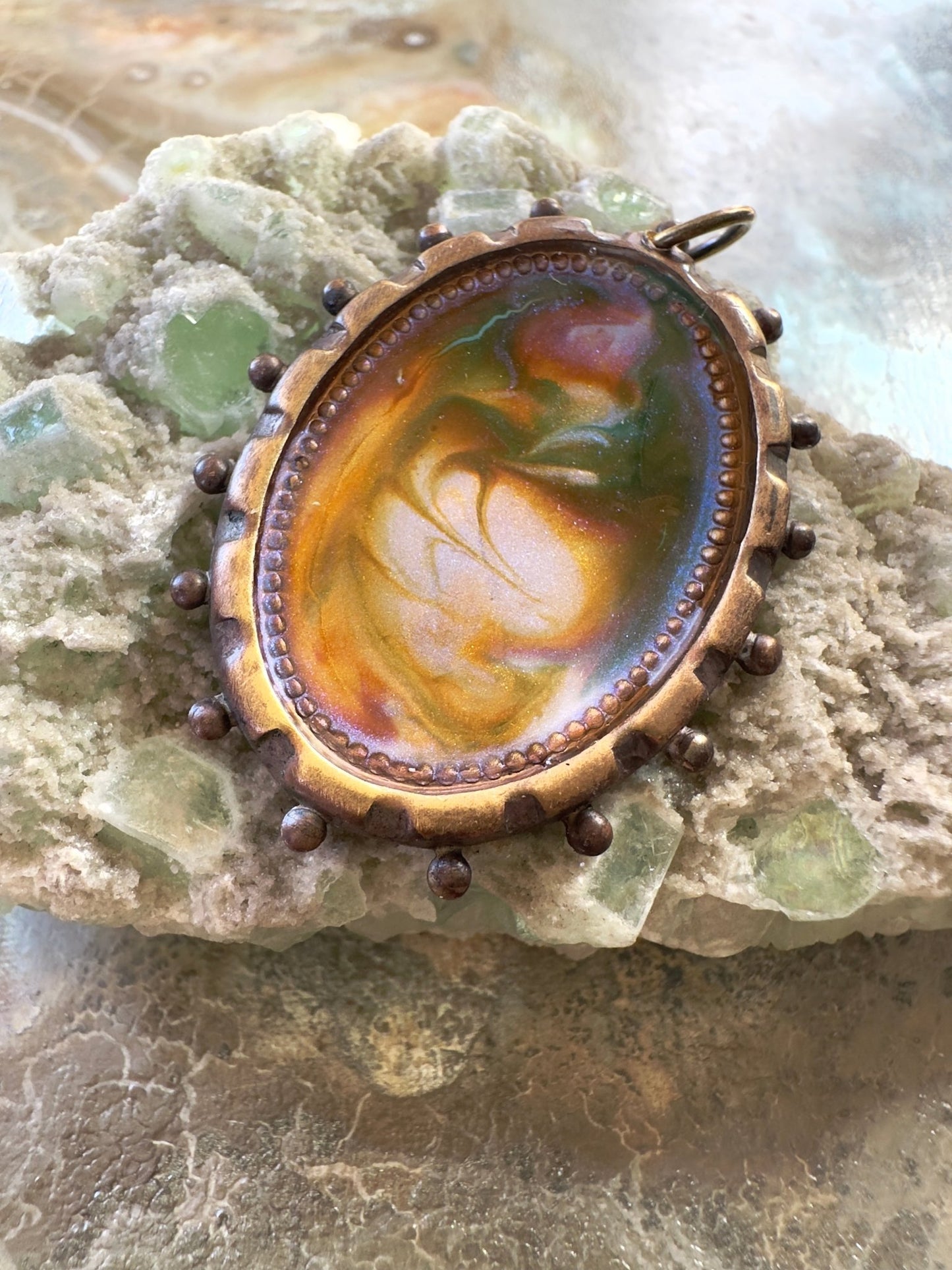 Hand Cold - Enameled Resin Garden Roots Pendant - Vintaj Idaho Design - 7/29/2025 - Vintaj Live Shop ID