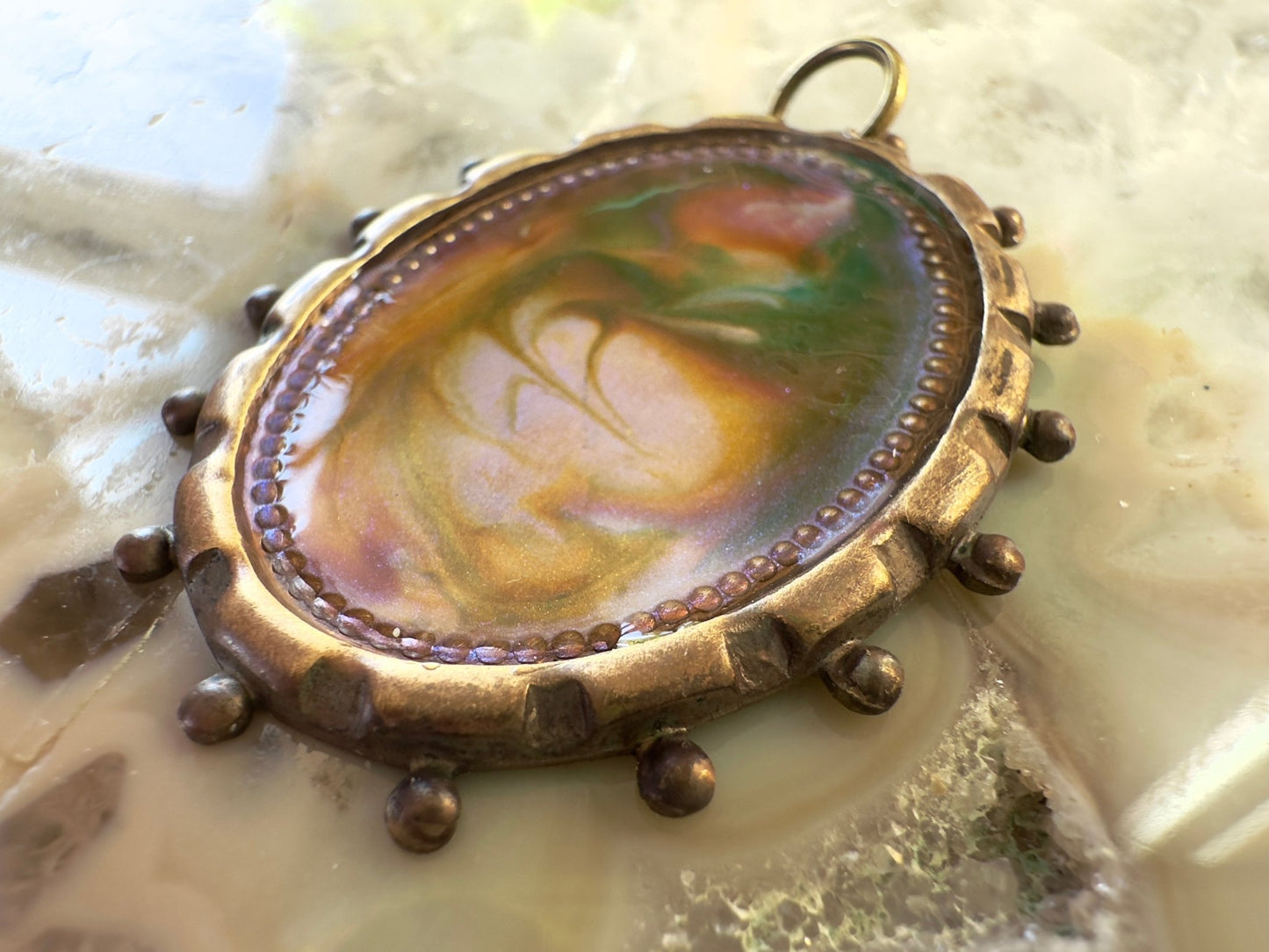 Hand Cold - Enameled Resin Garden Roots Pendant - Vintaj Idaho Design - 7/29/2025 - Vintaj Live Shop ID