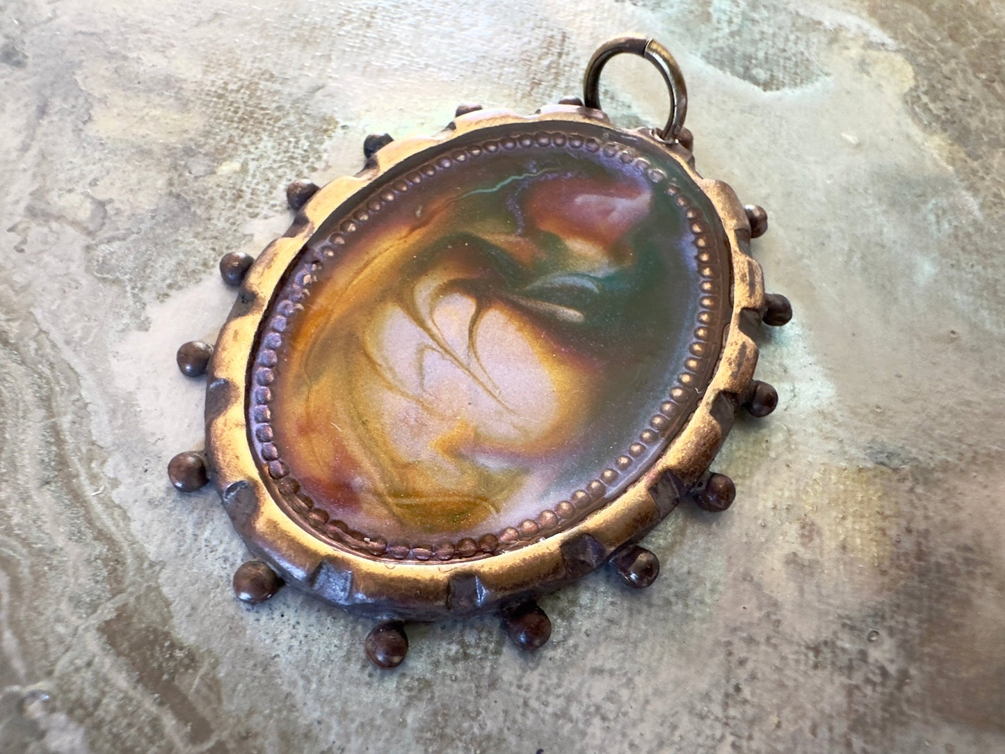 Hand Cold - Enameled Resin Garden Roots Pendant - Vintaj Idaho Design - 7/29/2025 - Vintaj Live Shop ID