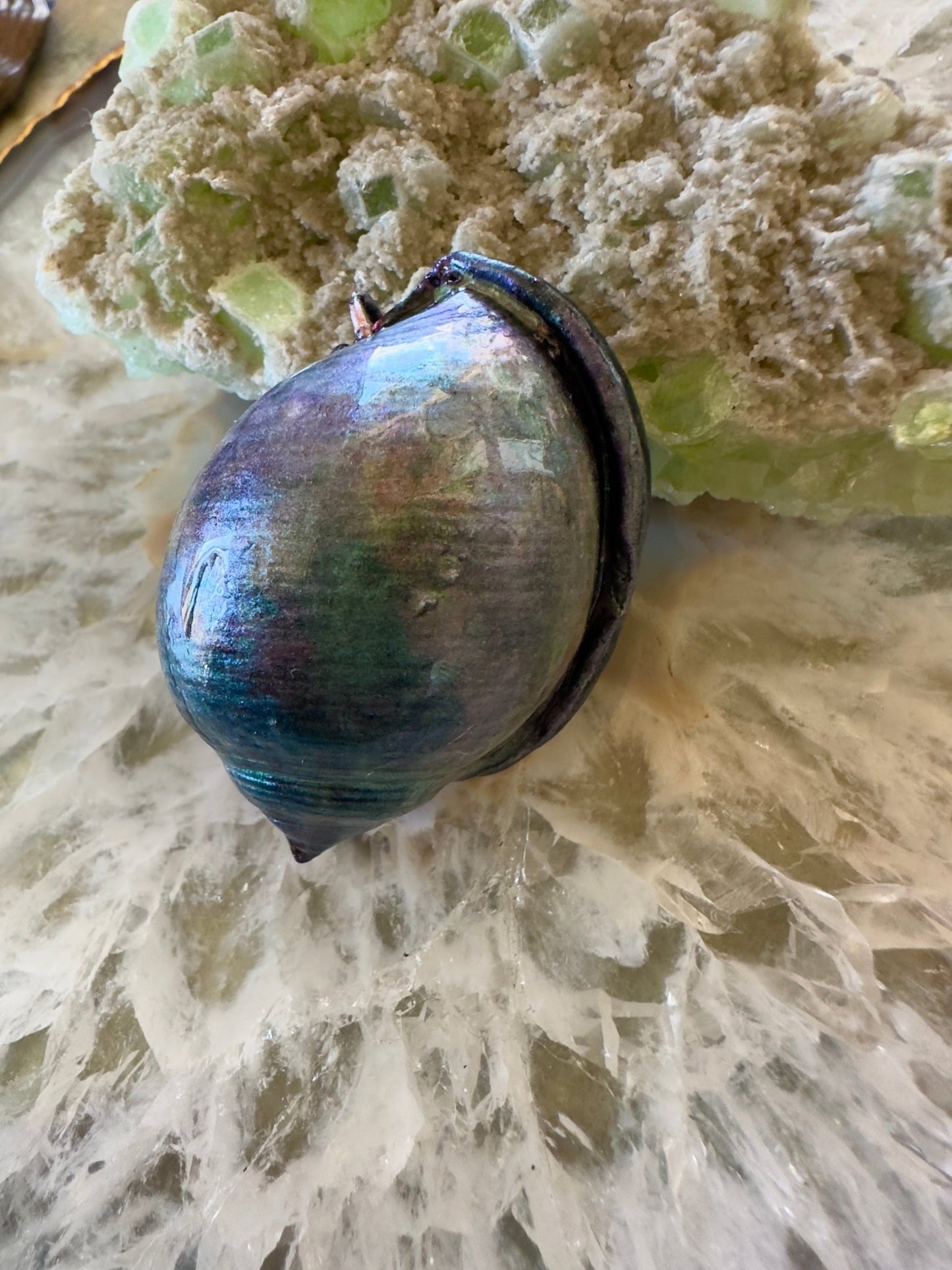 Hand Cold - Enameled Resin Iridescent Sea Pendant 2 - Vintaj Idaho Design - 7/27/2025 - Vintaj Live Shop ID