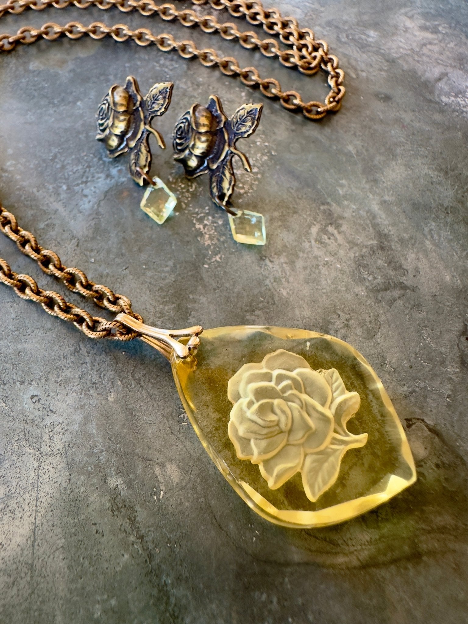 Intaglio Garden - Vintage Vault Finished Necklace and Earrings - Vintaj Idaho Design - 8/25/2025 - Vintaj Live Shop ID