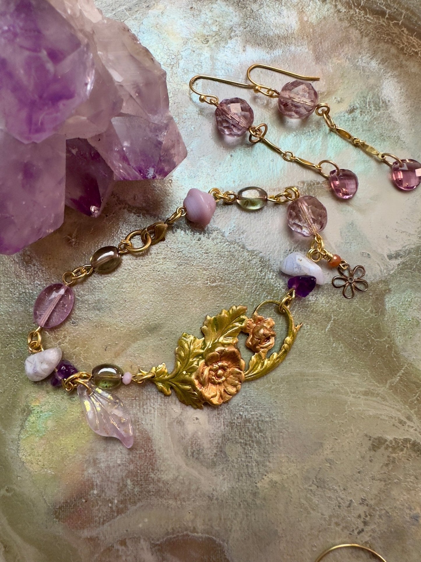 Lavender Spring - Fairy Folly Collection - Bracelet Earrings Kit - Vintaj Design - 5/14/2025 - Vintaj Live Shop ID