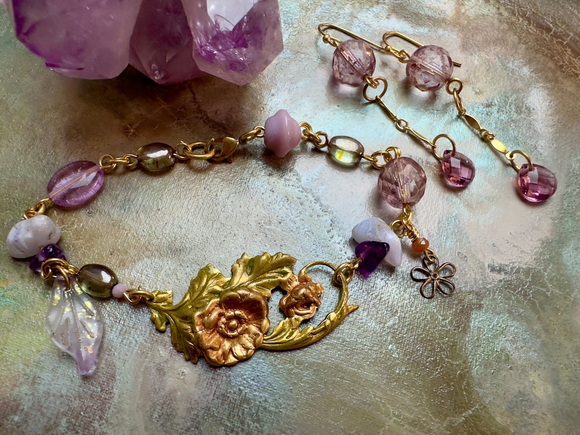 Lavender Spring - Fairy Folly Collection - Bracelet Earrings Kit - Vintaj Design - 5/14/2025 - Vintaj Live Shop ID
