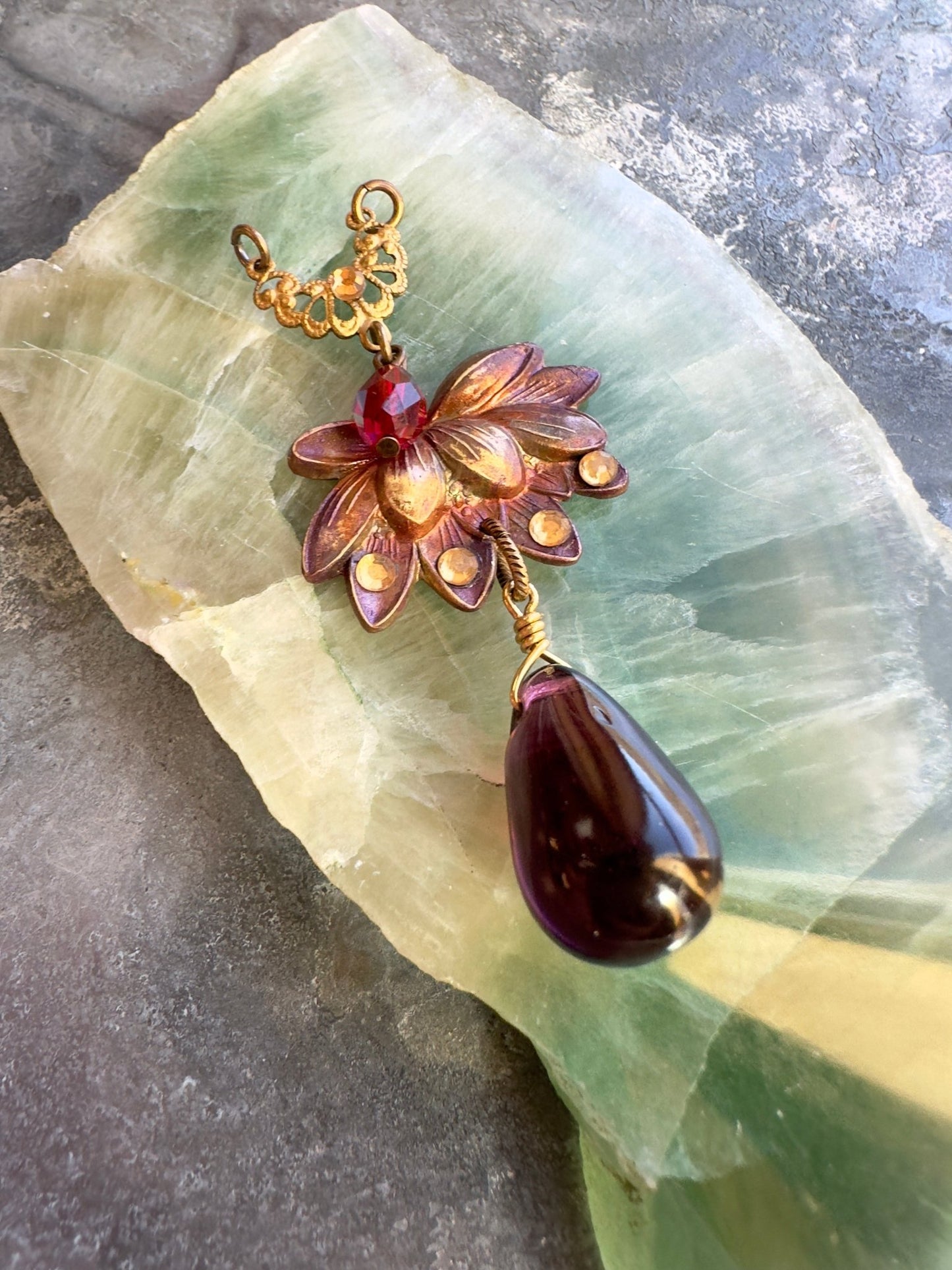 Lotus Teardrop - Vintage Pendant Kit - Vintaj Idaho Design - 10/8/2025 - Vintaj Live Shop ID