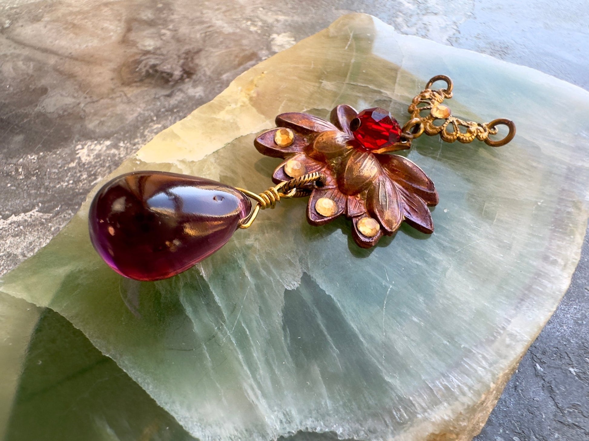 Lotus Teardrop - Vintage Pendant Kit - Vintaj Idaho Design - 10/8/2025 - Vintaj Live Shop ID