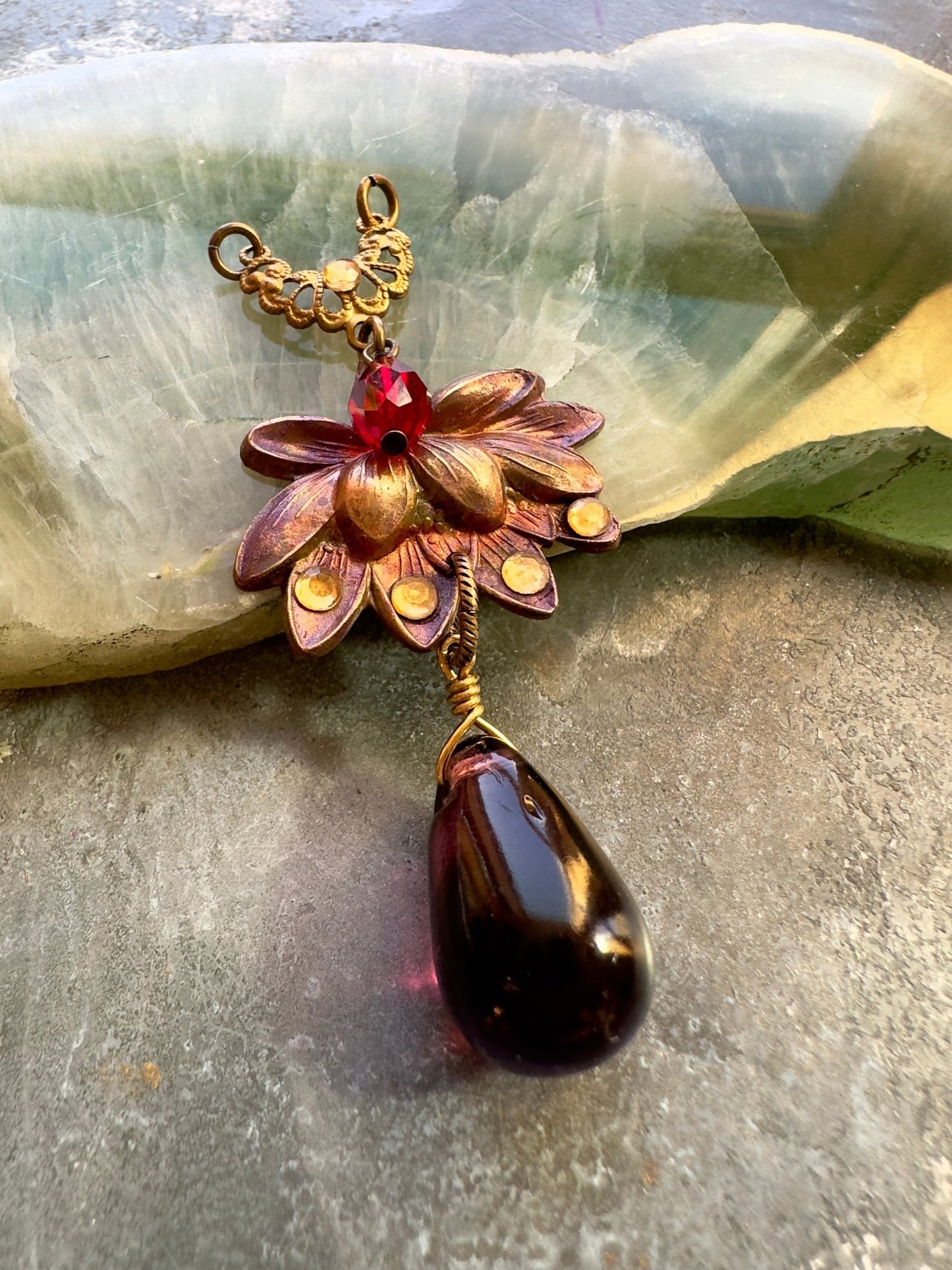 Lotus Teardrop - Vintage Pendant Kit - Vintaj Idaho Design - 10/8/2025 - Vintaj Live Shop ID