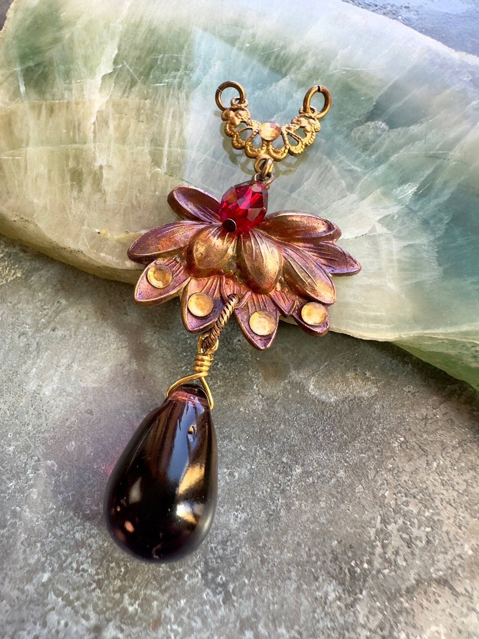 Lotus Teardrop - Vintage Pendant Kit - Vintaj Idaho Design - 10/8/2025 - Vintaj Live Shop ID