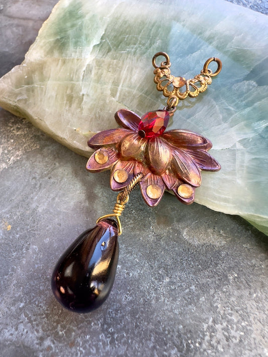 Lotus Teardrop - Vintage Pendant Kit - Vintaj Idaho Design - 10/8/2025 - Vintaj Live Shop ID