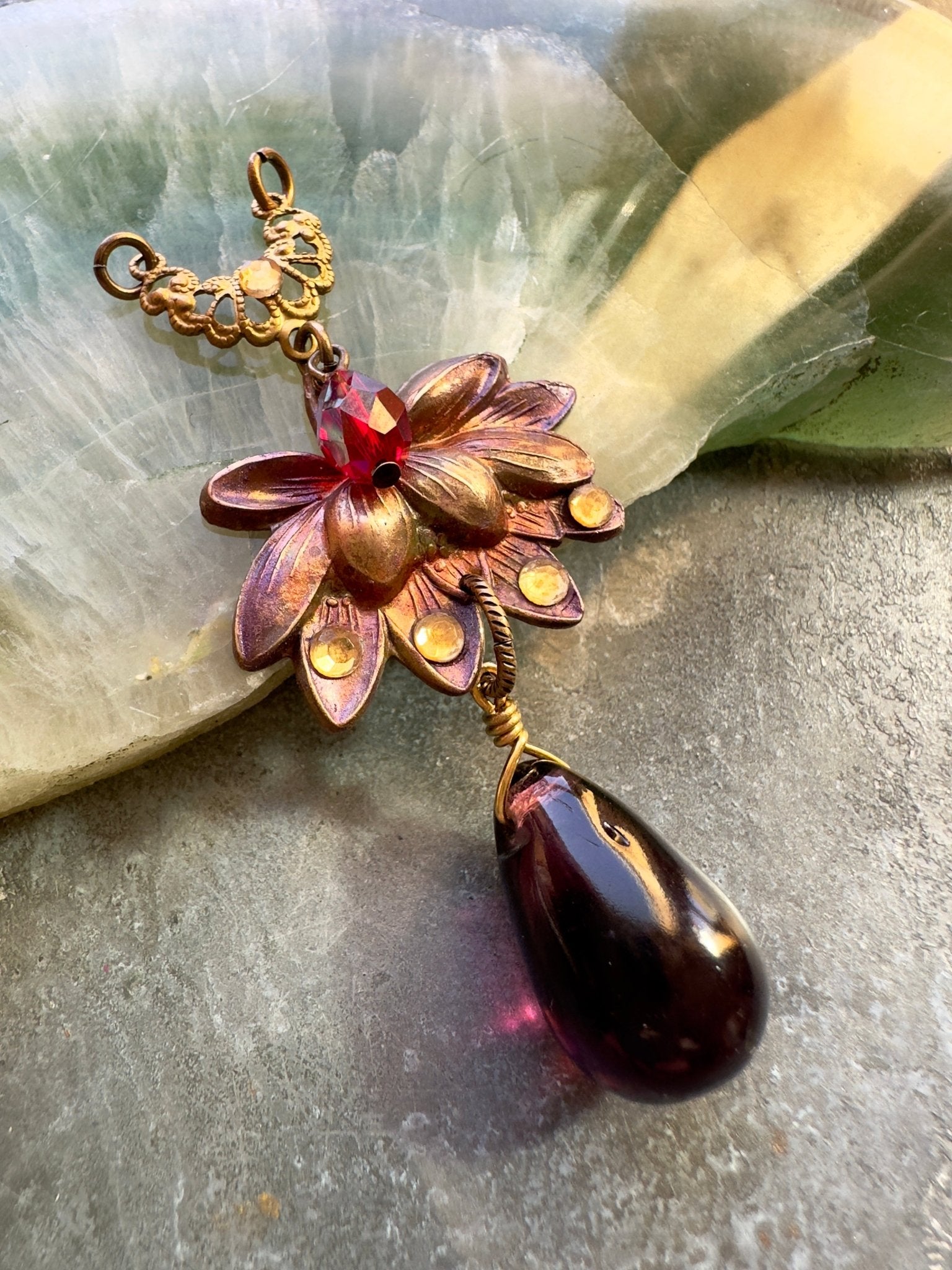 Lotus Teardrop - Vintage Pendant Kit - Vintaj Idaho Design - 10/8/2025 - Vintaj Live Shop ID