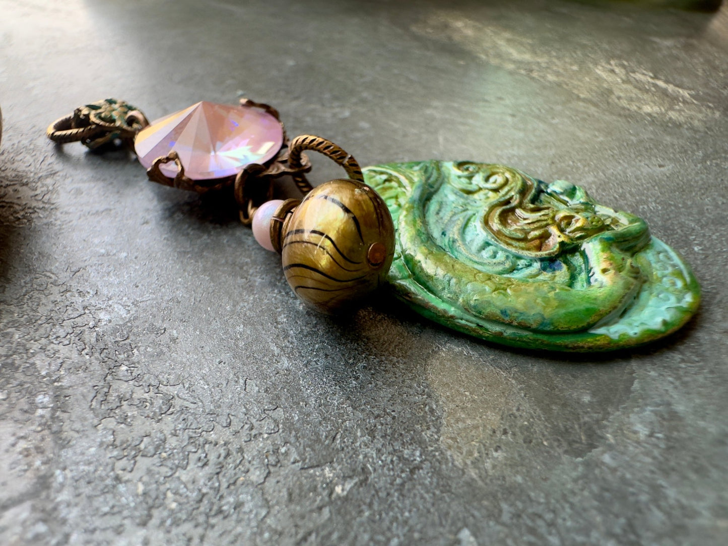 Mermaid’s Magical Pearl - Handmade Finished Pendant - Vintaj Idaho Design - 9/6/2025 - Vintaj Live Shop ID