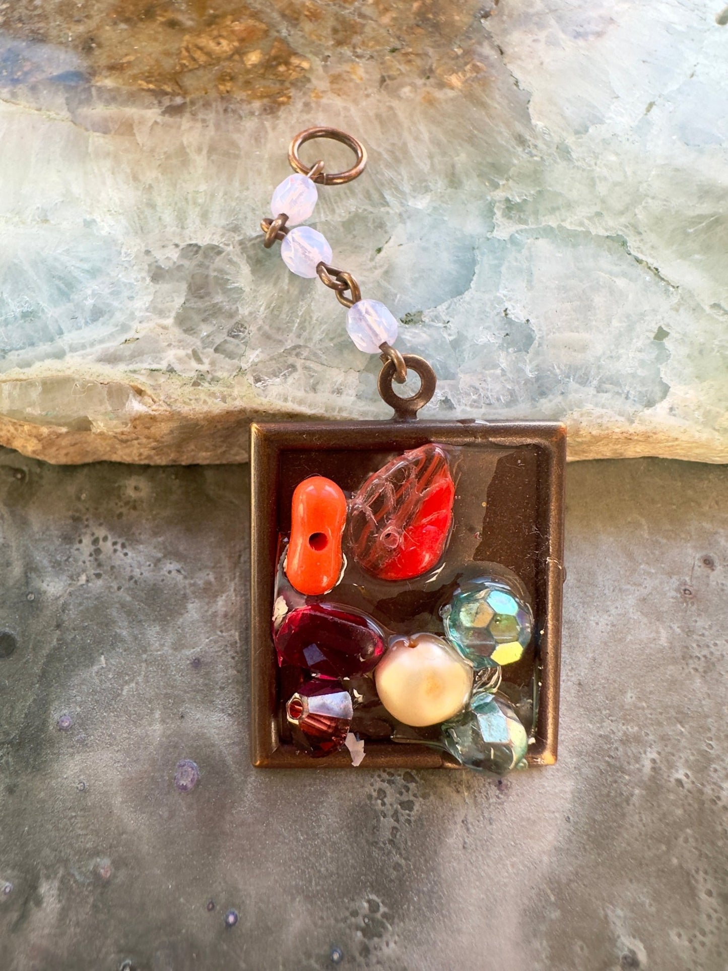 Moe Glow 4 - Handmade by Moe - Collage Pendant - Vintaj Idaho - 01/12/2026 - Vintaj Live Shop ID