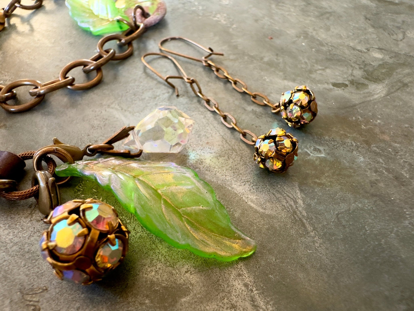 Mythical Glen - Fire Enameled Finished Necklace Bracelet Earrings Set - Vintaj Idaho Design 8/26/25 - Vintaj Live Shop ID