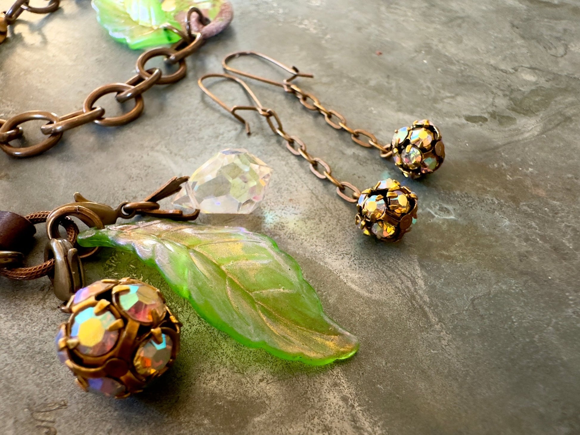 Mythical Glen - Fire Enameled Finished Necklace Bracelet Earrings Set - Vintaj Idaho Design 8/26/25 - Vintaj Live Shop ID