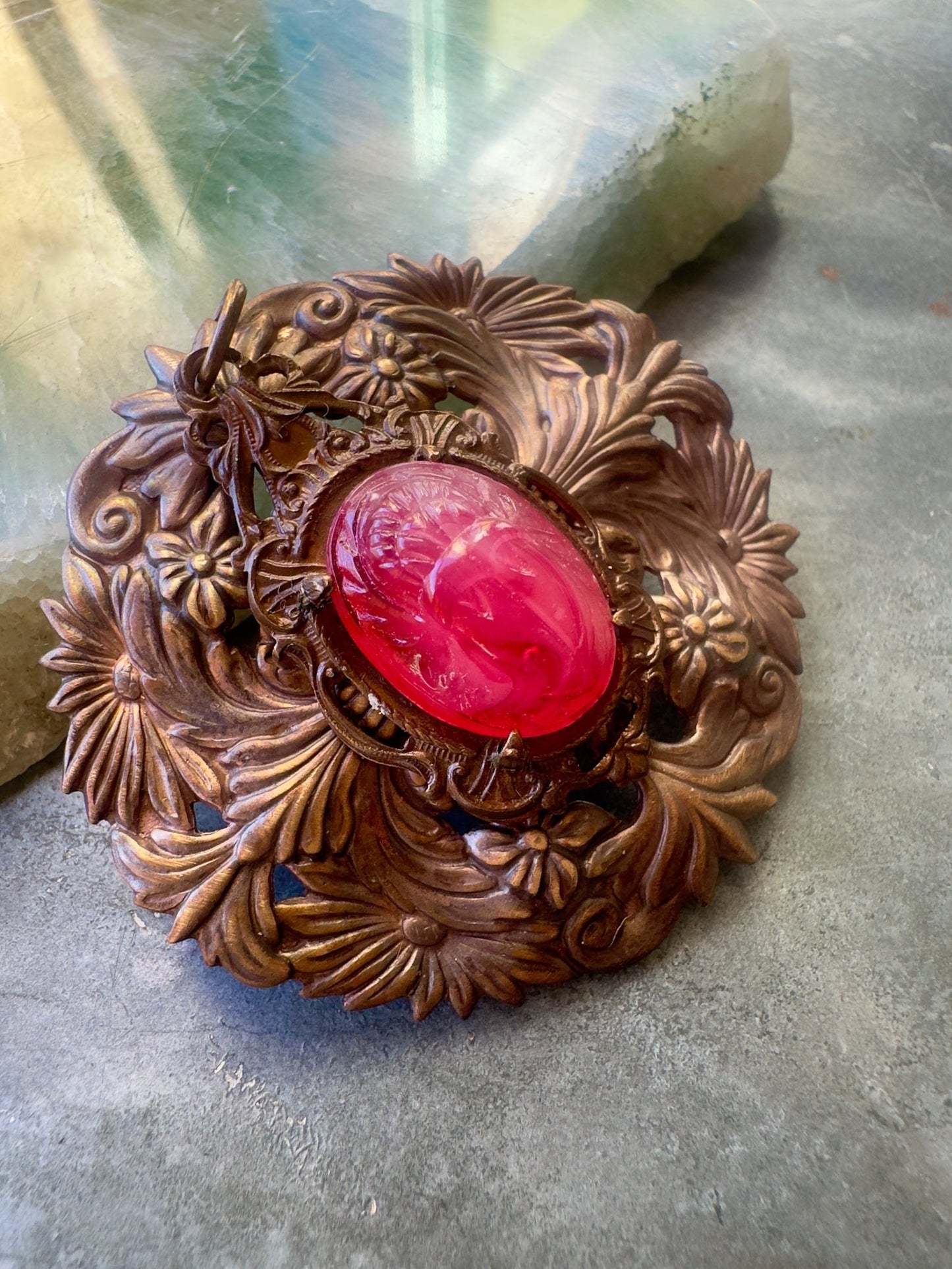 Pink Amulet Garden - Vintage Finished Pendant - Vintaj Idaho Design - 10/9/2025 - Vintaj Live Shop ID