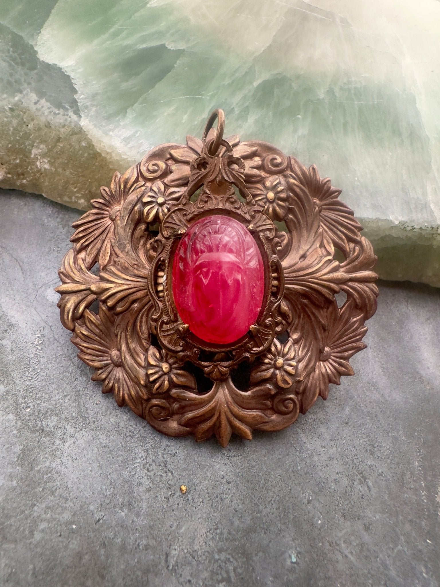 Pink Amulet Garden - Vintage Finished Pendant - Vintaj Idaho Design - 10/9/2025 - Vintaj Live Shop ID