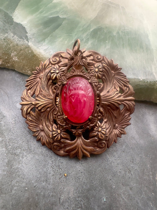 Pink Amulet Garden - Vintage Finished Pendant - Vintaj Idaho Design - 10/9/2025 - Vintaj Live Shop ID