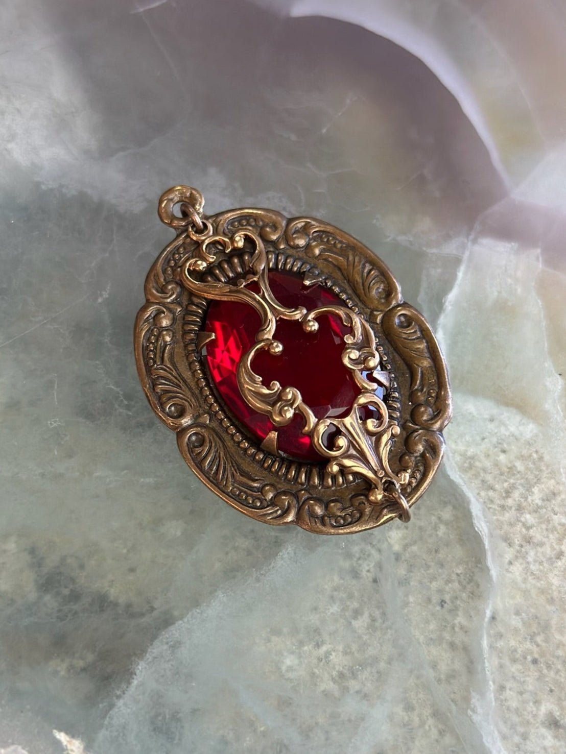 Ruby Glass Tension Wrap Pendant Kit - Vintaj Design - 3/26/2025 - Vintaj Live Shop ID