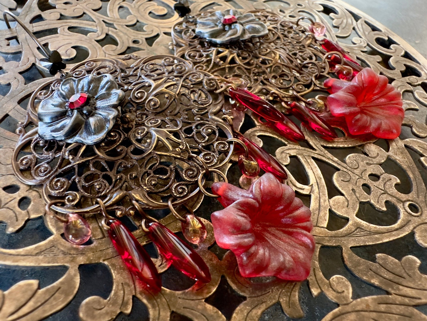 Scarlet Lace - Earrings Kit - Vintaj Idaho Design - 7/30/2025 - Vintaj Live Shop ID